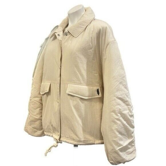 FREE PEOPLE Off The Bleachers Coaches Jacket Relaxed Lightweight Size XL NEW - Picture 5 of 11